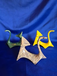 Image 2 of Modern Jazzy Ceramic Cat Handmade Cat Figurine