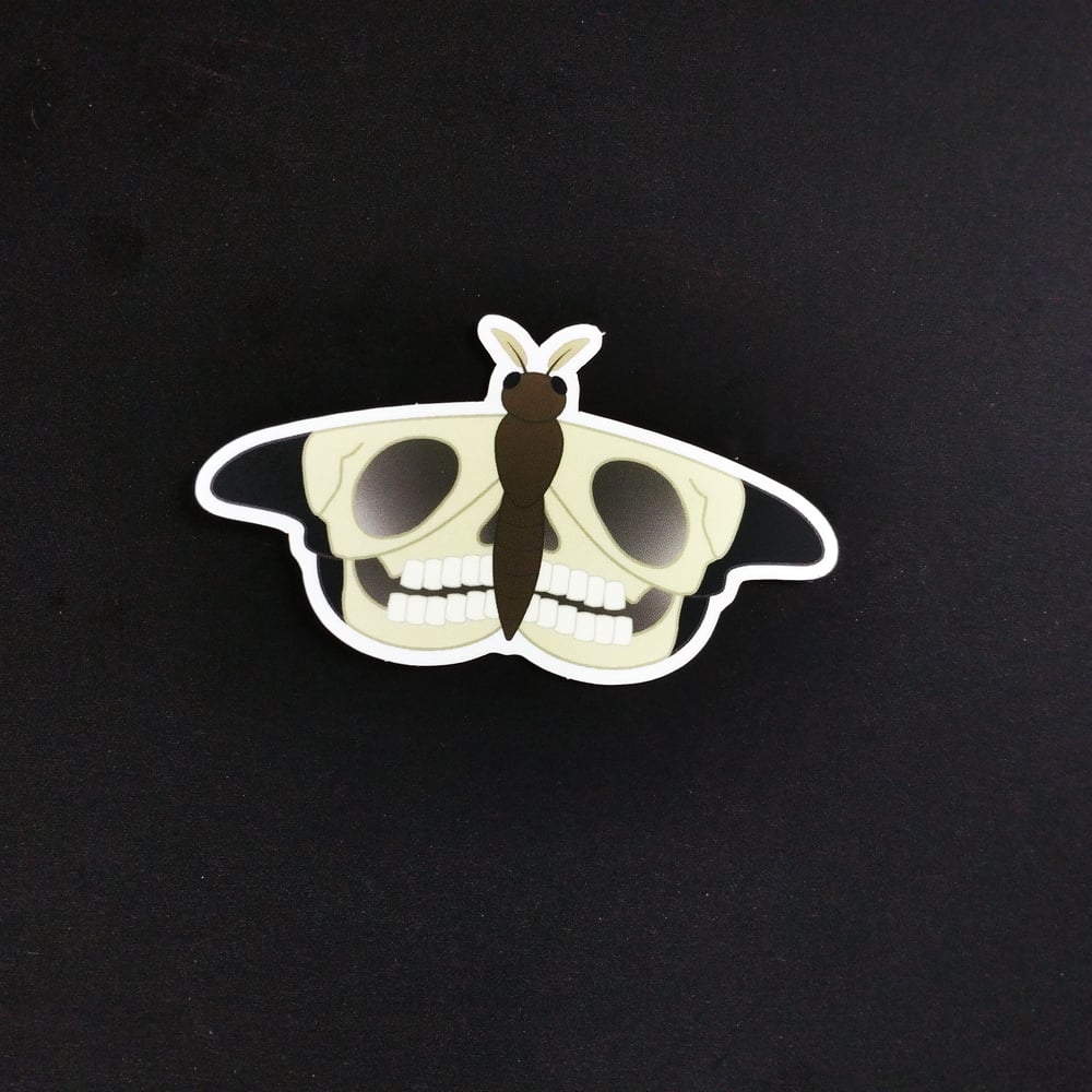 Image of skull moth vinyl sticker
