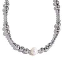 Image 2 of Silver Pearl Necklace