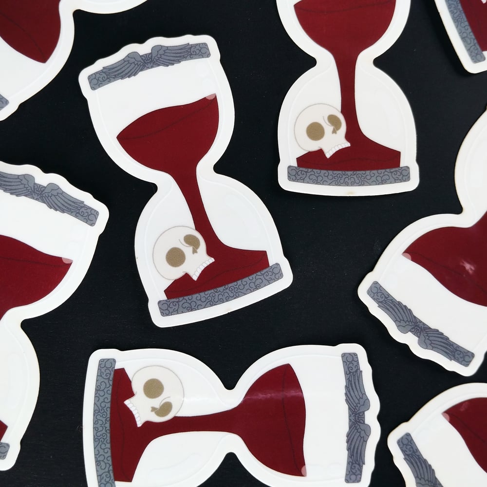 Image of memento mori vinyl sticker