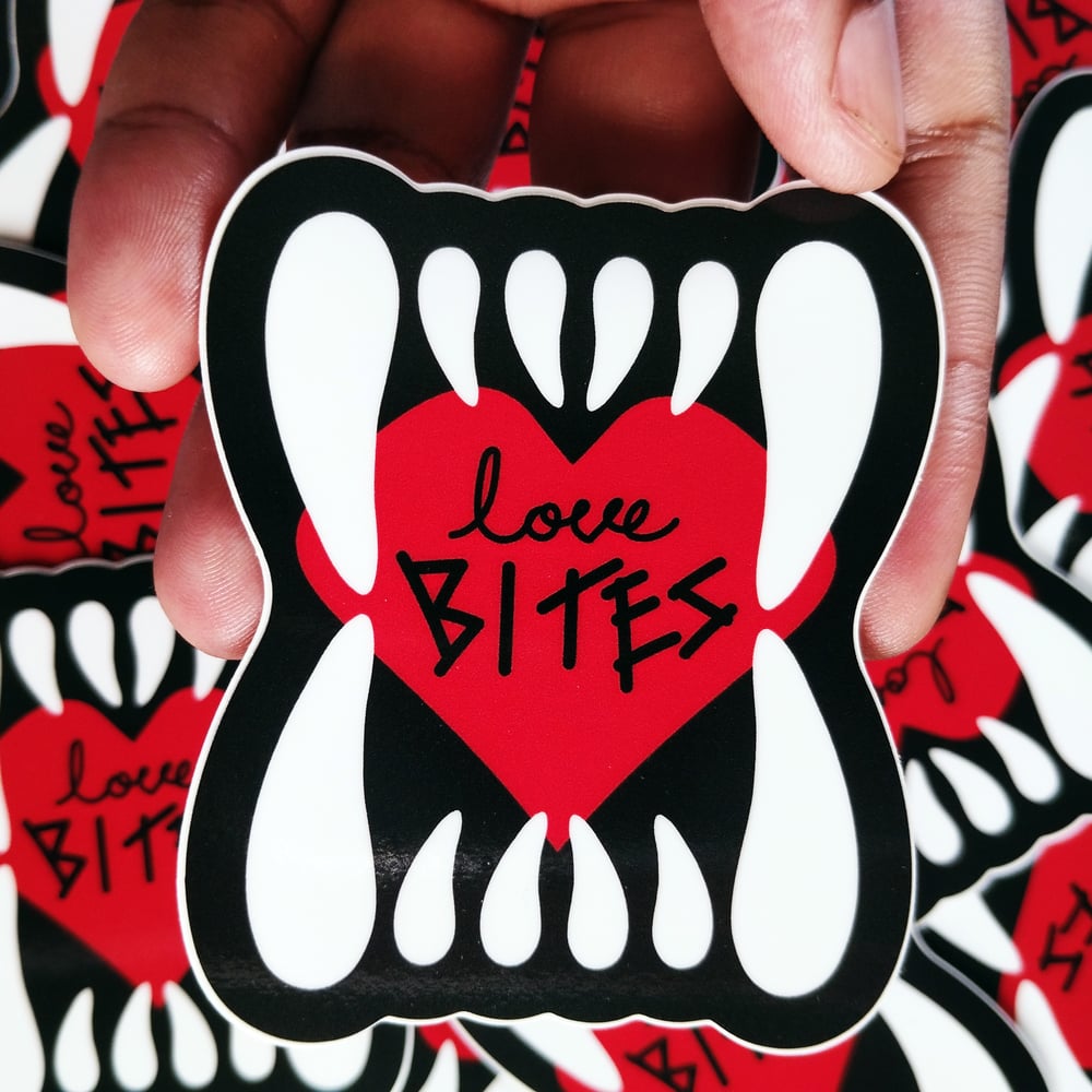 Image of love bites vinyl sticker