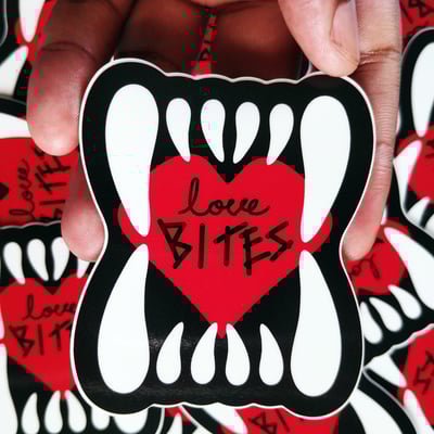 Image of love bites vinyl sticker