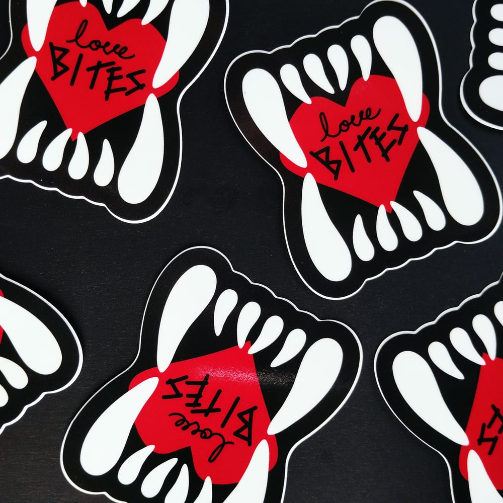 Image of love bites vinyl sticker