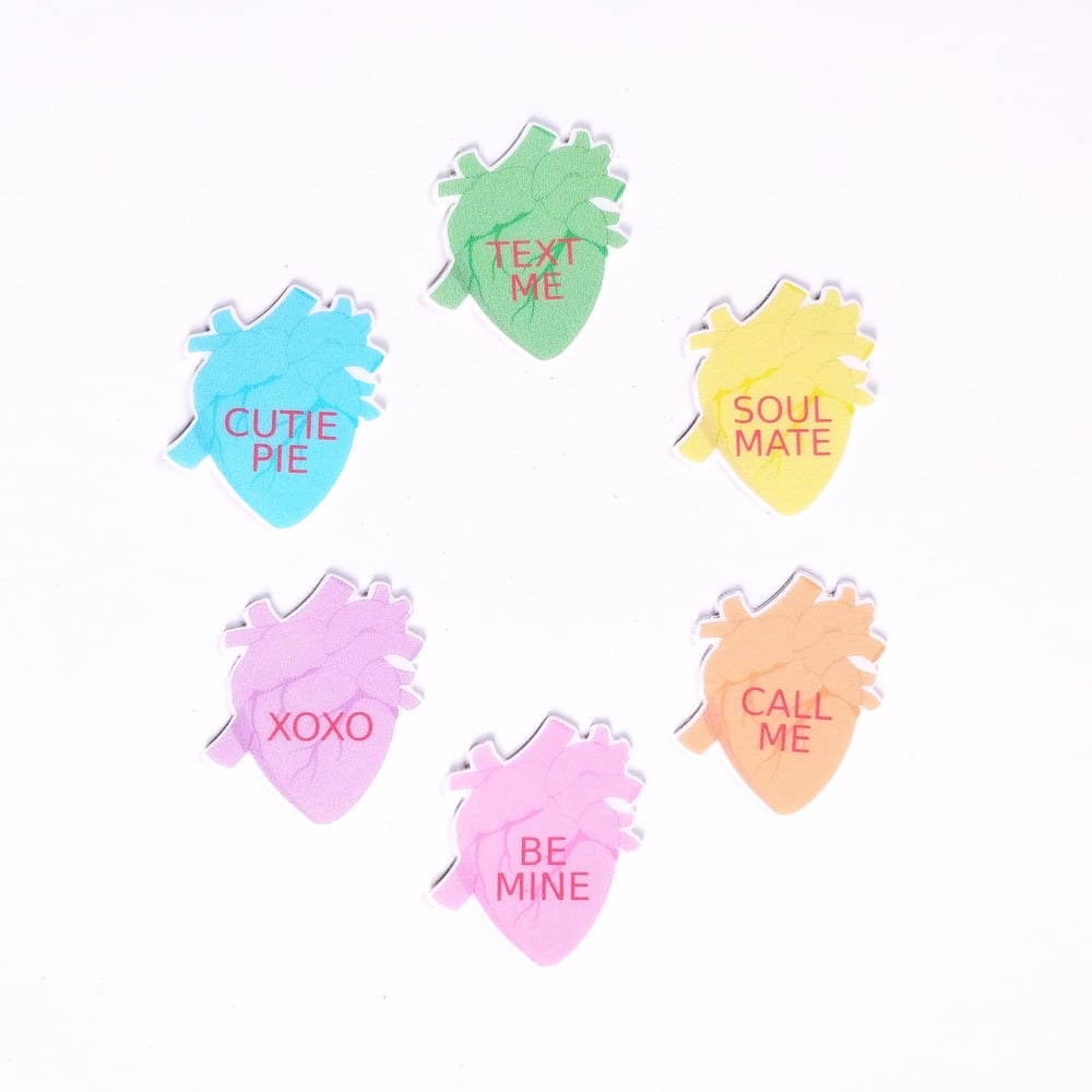 Image of anatomical conversation heart sticker pack