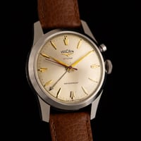 Image 4 of 1950s Vulcain Cricket "Waterproof" Dial Unpolished