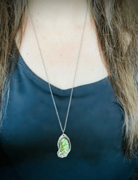 Image 6 of pilot mountain turquoise necklace . sterling silver and 14k gold