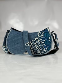 Image 1 of (Denim) Upcycled Zipper Shoulder Bag
