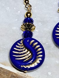 Image 2 of Royal Blue Swirl Earrings 