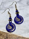 Royal Blue Swirl Earrings 