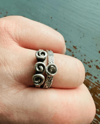 Image 2 of sterling silver three rose ring by peaces of indigo