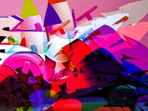 Image of 'Seize Rocket Car' Purple Multi Print