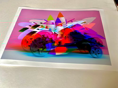 Image of 'Seize Rocket Car' Purple Multi Print