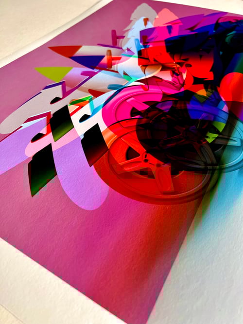 Image of 'Seize Rocket Car' Purple Multi Print