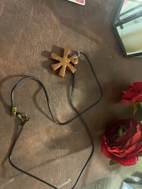 Image 1 of Chi Rho necklace w/ leather cord 