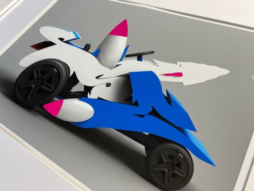 Image of Seize Rocket Hotrod Car Grey Limited Edition Giclee Print