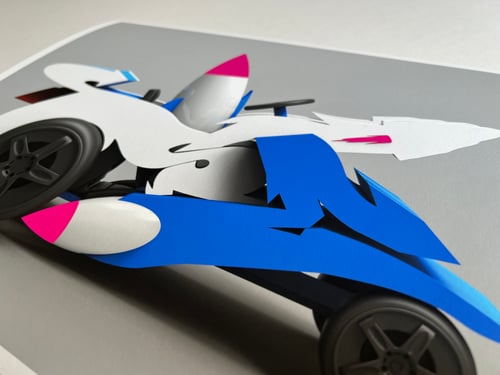 Image of Seize Rocket Hotrod Car Grey Limited Edition Giclee Print