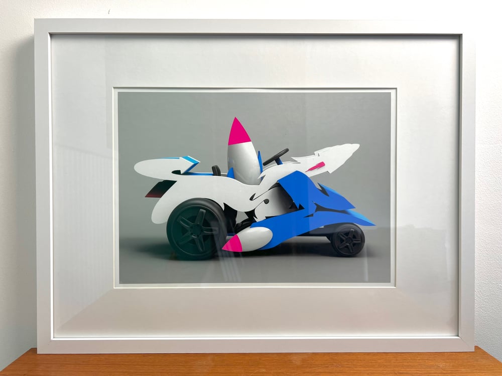 Image of Seize Rocket Hotrod Car Grey Limited Edition Giclee Print