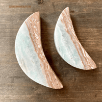 Image 2 of Caribbean Blue Calcite, Crystal Moon, Crescent Moon, For Intuition, Calming & Healing 