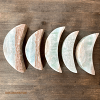 Image 6 of Caribbean Blue Calcite, Crystal Moon, Crescent Moon, For Intuition, Calming & Healing 