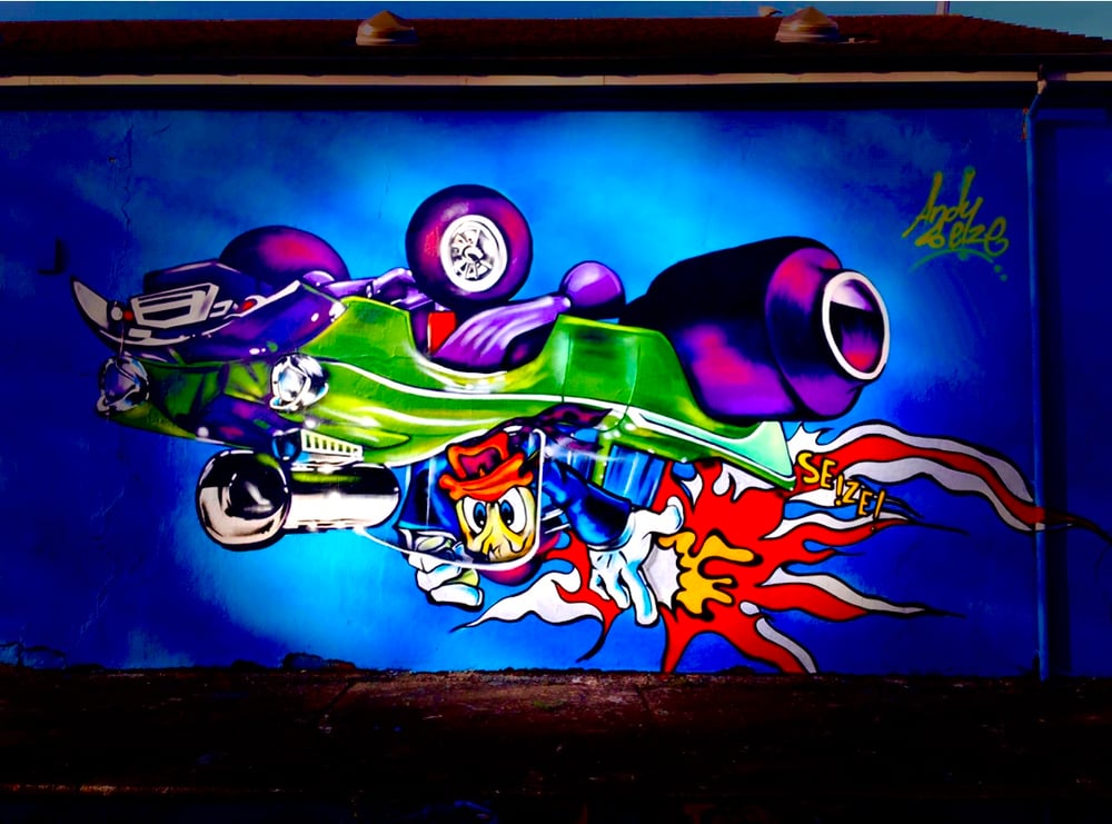 Image of Upside Down Chevy Hotrod Blue Series