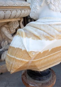 Image 3 of Hand-Carved Marble & Onyx Bust of Marcus Aurelius on Base