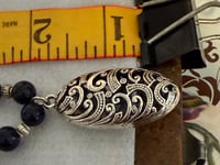 Image 2 of Onyx with silver tone spacers and silver tone pendant.