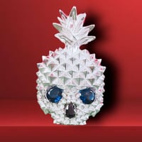 Image 1 of Anillo Piña Calavera Azul 925 Plata Mexicana