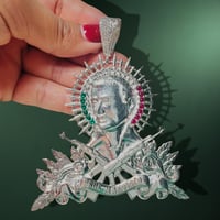 Dije Jesus Malverde 4” 80GR 925 Plata Mexicana