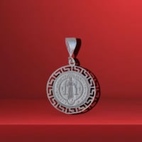 Dije San Benito Greco 1.5” 925 Plata Mexicana