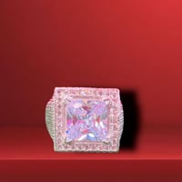 Image 1 of Anillo Circonia Cubo Transparente 925 Plata Mexicana