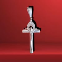 Dije Cruz 2.25” 925 Plata Mexicana