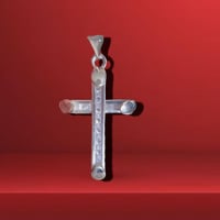 Dije Cruz Circonia 1.6” 925 Plata Mexicana