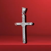 Dije Cruz San Benito 2.2” 925 Plata Mexicana