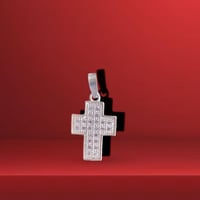 Dije Cruz Circonia  1” 925 Plata Mexicana