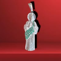 Dije San Judas Circonia 2” 925 Plata Mexicana