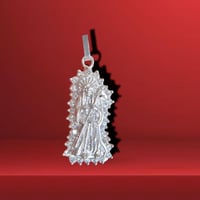 Dije Santa Muerte Circonia 1.8” 925 Plata Mexicana
