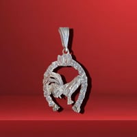 Dije Gallo Herradura 2” 925 Plata Mexicana