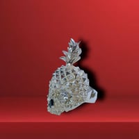 Image 3 of Anillo Piña Calavera Transparente 925 Plata Mexicana