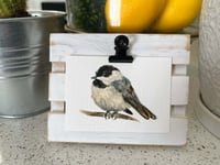 Image 2 of Mini Art Print | Giclée | Cute Chickadee | ACEO 3.5"x2.5"