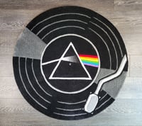 Image 1 of Pink Floyd Dark Side of the Moon Record Handmade Rug