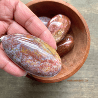 Image 5 of Ocean Jasper, Crystal Palm Stone, Sea Jasper Crystal, Orbicular Jasper, Heart Chakra Stone