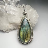 Image 2 of Labradorite Stone and Sterling Silver Pendant