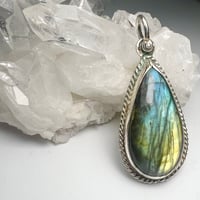 Image 3 of Labradorite Stone and Sterling Silver Pendant