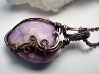 Image 1 of Lepidolite Stone Heart Necklace The Peace Stone