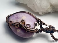 Image 2 of Lepidolite Stone Heart Necklace The Peace Stone