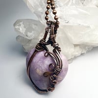 Image 3 of Lepidolite Stone Heart Necklace The Peace Stone