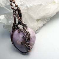 Image 4 of Lepidolite Stone Heart Necklace The Peace Stone