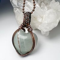 Image 2 of Fluorite Heart Stone Copper Necklace