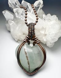 Image 1 of Fluorite Heart Stone Copper Necklace