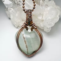 Image 5 of Fluorite Heart Stone Copper Necklace